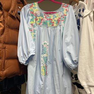 Mi Golondrina around dress blue